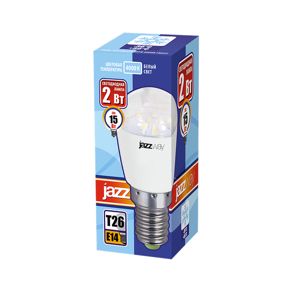 Изображение товара Лампа JAZZway PLED-T26 2w E14 FROST REFR 4000K 150Lm / 1007674
