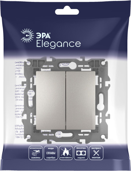 Изображение товара Выключатель ЭРА Elegance 14-1112-16 / Б0065798 (титан)