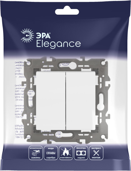 Изображение товара Выключатель ЭРА Elegance 14-1106-01М / Б0065791 (белый матовый)
