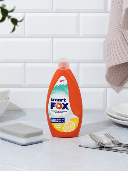 Изображение товара Средство для мытья посуды Smart FOX Сочный лимон / 190053 (400мл)