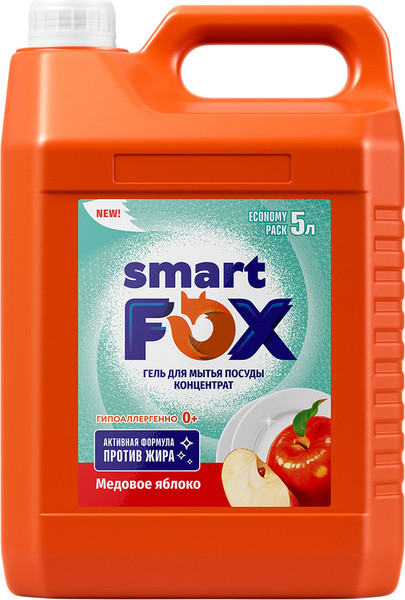 Изображение товара Средство для мытья посуды Smart FOX Медовое яблоко / 190052 (5л)