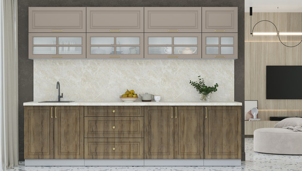 Изображение товара Кухонный гарнитур Интерлиния Мила Шато 2.9Б (луна/дуб вотан/опал светлый)