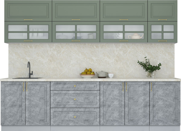 Изображение товара Кухонный гарнитур Интерлиния Мила Шато 2.9Б (мята/керамика/опал светлый)