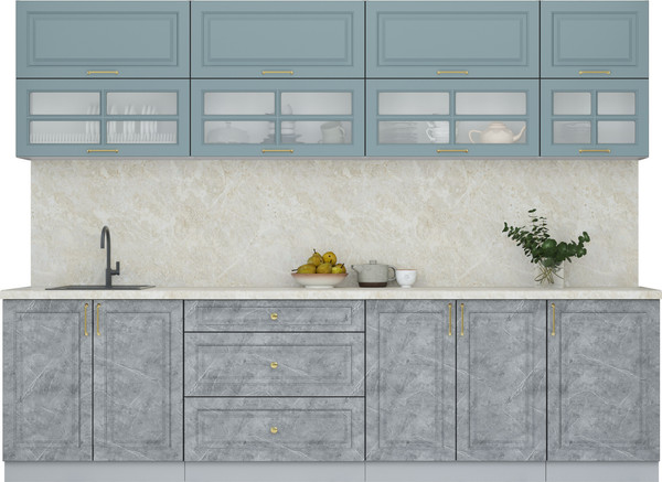 Изображение товара Кухонный гарнитур Интерлиния Мила Шато 2.9Б (океан/керамика/опал светлый)