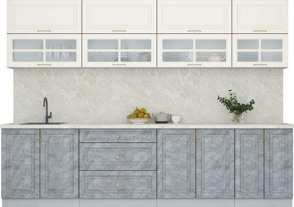 Изображение товара Кухонный гарнитур Интерлиния Мила Шато 3.0Б (белый/керамика/опал светлый)