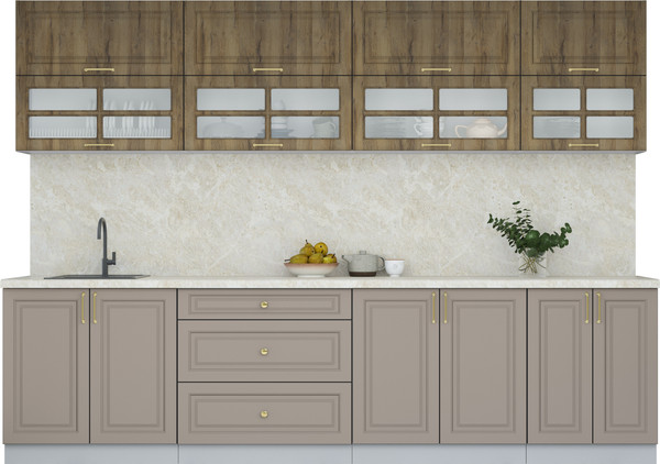 Изображение товара Кухонный гарнитур Интерлиния Мила Шато 3.0Б (дуб вотан/луна/опал светлый)