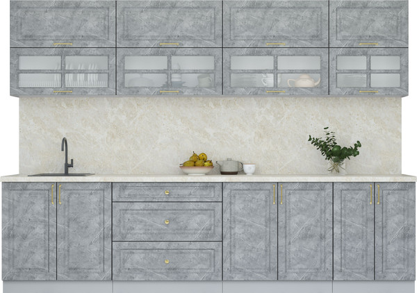 Изображение товара Кухонный гарнитур Интерлиния Мила Шато 3.0Б (керамика/керамика/опал светлый)