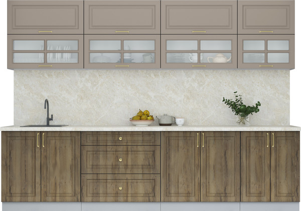 Изображение товара Кухонный гарнитур Интерлиния Мила Шато 3.0Б (луна/дуб вотан/опал светлый)