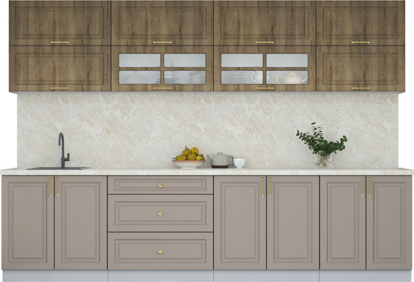 Изображение товара Кухонный гарнитур Интерлиния Мила Шато 3.1Б (дуб вотан/луна/опал светлый)