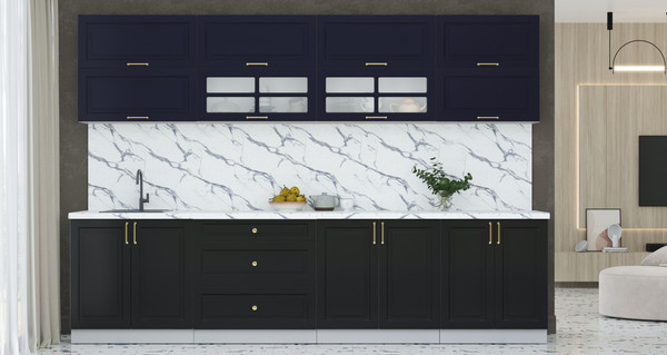 Изображение товара Кухонный гарнитур Интерлиния Мила Шато 3.1Б (индиго/черный/белый гранит)