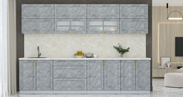 Изображение товара Кухонный гарнитур Интерлиния Мила Шато 3.1Б (керамика/керамика/опал светлый)