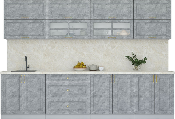 Изображение товара Кухонный гарнитур Интерлиния Мила Шато 3.1Б (керамика/керамика/опал светлый)