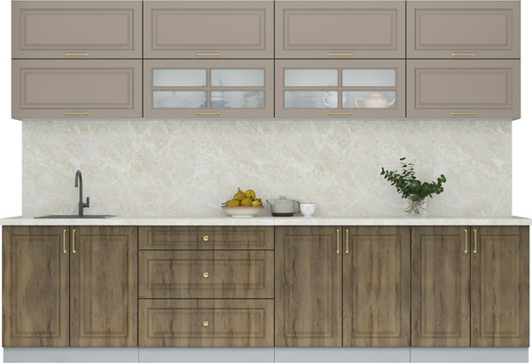 Изображение товара Кухонный гарнитур Интерлиния Мила Шато 3.1Б (луна/дуб вотан/опал светлый)