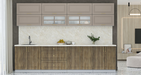 Изображение товара Кухонный гарнитур Интерлиния Мила Шато 3.1Б (луна/дуб вотан/опал светлый)