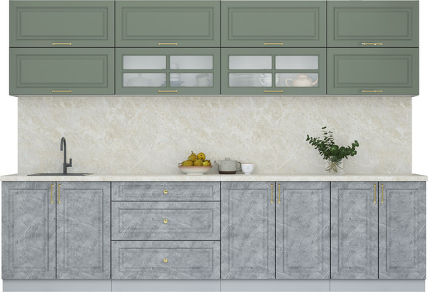 Изображение товара Кухонный гарнитур Интерлиния Мила Шато 3.1Б (мята/керамика/опал светлый)