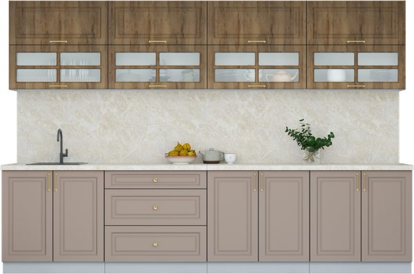 Изображение товара Кухонный гарнитур Интерлиния Мила Шато 3.2Б (дуб вотан/луна/опал светлый)