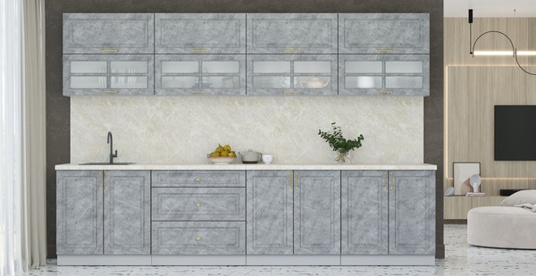 Изображение товара Кухонный гарнитур Интерлиния Мила Шато 3.2Б (керамика/керамика/опал светлый)