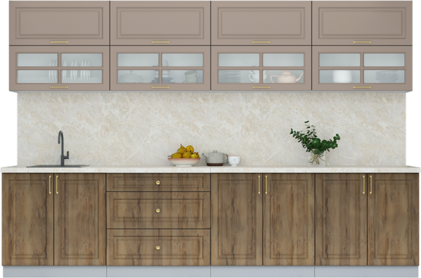 Изображение товара Кухонный гарнитур Интерлиния Мила Шато 3.2Б (луна/дуб вотан/опал светлый)