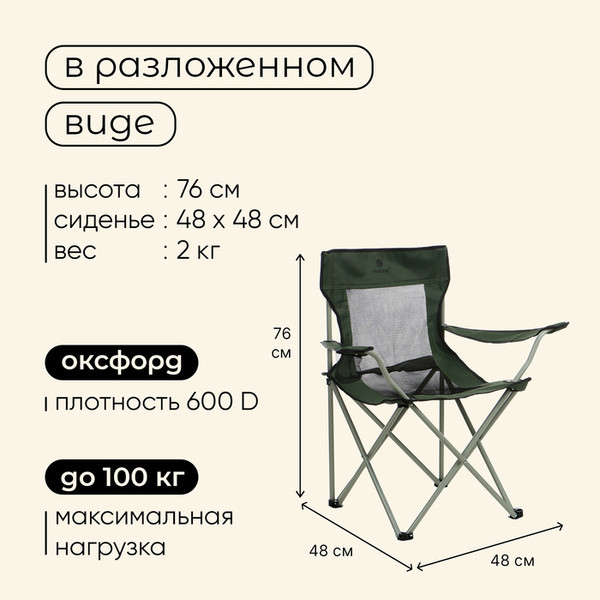 Изображение товара Кресло складное Maclay 10218764 (зеленый)