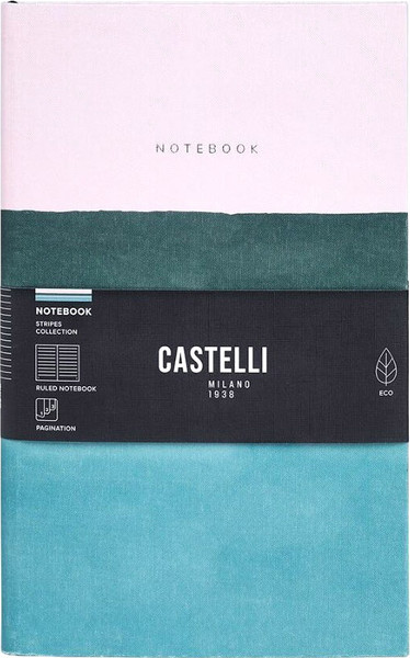 Изображение товара Блокнот CASTELLI Stripes Dusty Pink / 0QO4IS-004 (96л, розовый/голубой)