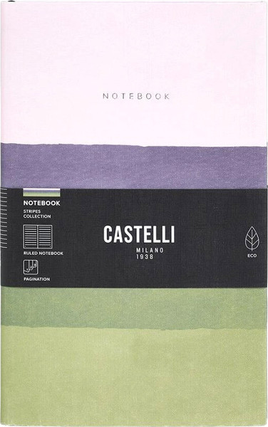 Изображение товара Блокнот CASTELLI Stripes Mauve / 0QO4IS-009 (96л, розовый/зеленый)