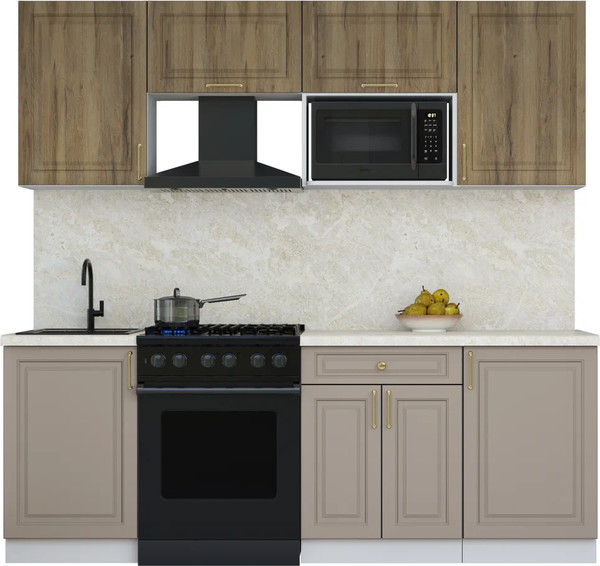 Изображение товара Кухонный гарнитур Интерлиния Мила Шато 2.2В (дуб вотан/луна/опал светлый)