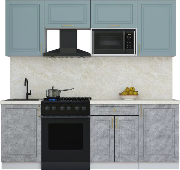 Изображение товара Кухонный гарнитур Интерлиния Мила Шато 2.2В (океан/керамика/опал светлый)