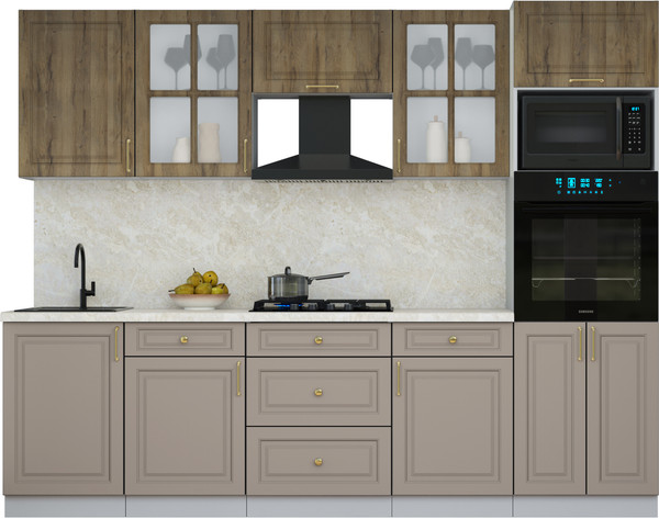 Изображение товара Кухонный гарнитур Интерлиния Мила Шато 2.7В (дуб вотан/луна/опал светлый)