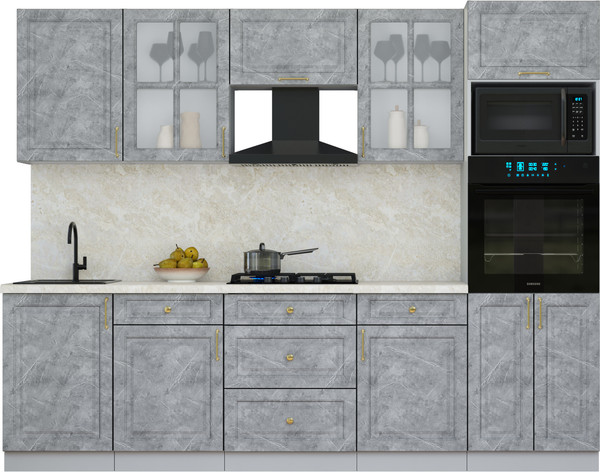 Изображение товара Кухонный гарнитур Интерлиния Мила Шато 2.7В (керамика/керамика/опал светлый)