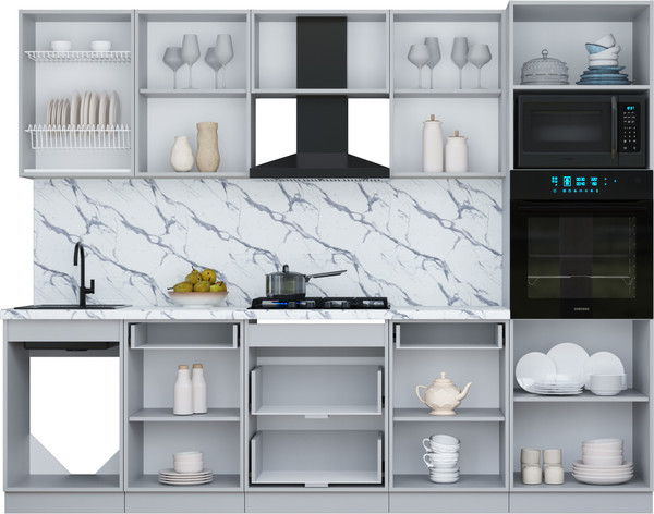 Изображение товара Кухонный гарнитур Интерлиния Мила Шато 2.7В (океан/керамика/опал светлый)