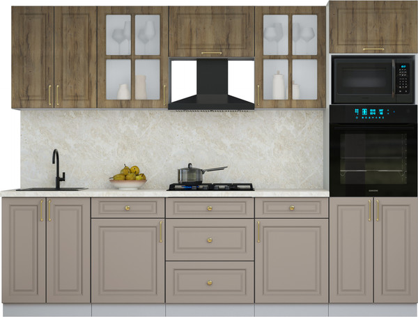 Изображение товара Кухонный гарнитур Интерлиния Мила Шато 2.8B (дуб вотан/луна/опал светлый)