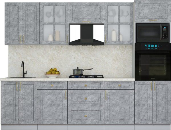 Изображение товара Кухонный гарнитур Интерлиния Мила Шато 2.8В (керамика/керамика/опал светлый)