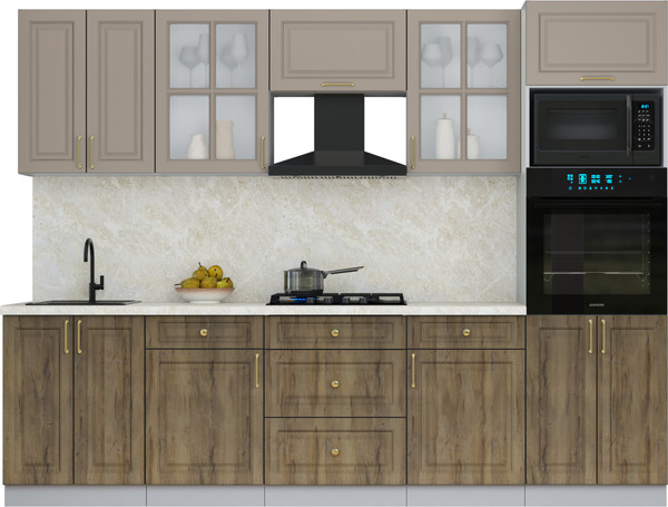 Изображение товара Кухонный гарнитур Интерлиния Мила Шато 2.8В (луна/дуб вотан/опал светлый)