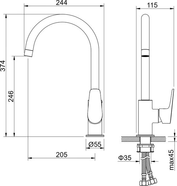 Изображение товара Смеситель Aquatek Бетта AQ1182BGM