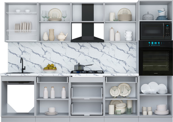 Изображение товара Кухонный гарнитур Интерлиния Мила Шато 3.0В (белый/керамика/опал светлый)