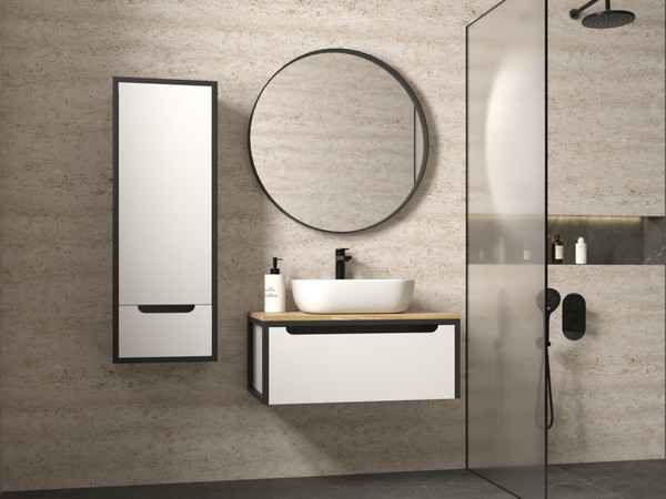 Изображение товара Шкаф-полупенал для ванной Style Line Сохо 36x110см МДФ 1 ящик Plus