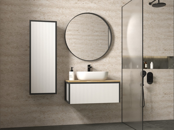 Изображение товара Шкаф-полупенал для ванной Style Line Сохо 36x110см МДФ Push