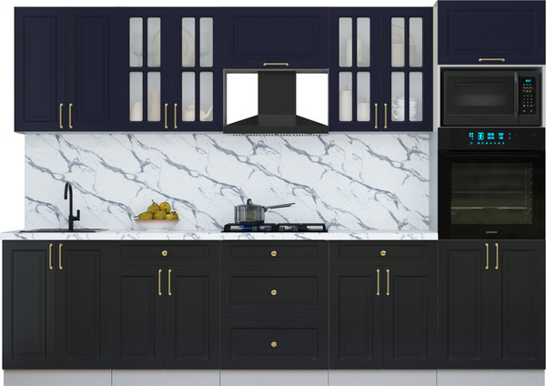 Изображение товара Кухонный гарнитур Интерлиния Мила Шато 3.0В (индиго/черный/белый гранит)