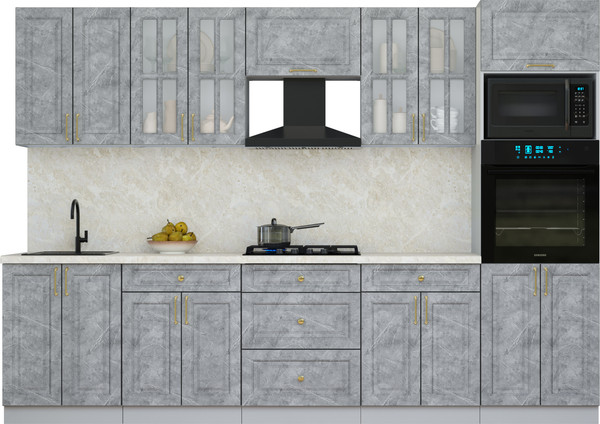 Изображение товара Кухонный гарнитур Интерлиния Мила Шато 3.0В (керамика/керамика/опал светлый)