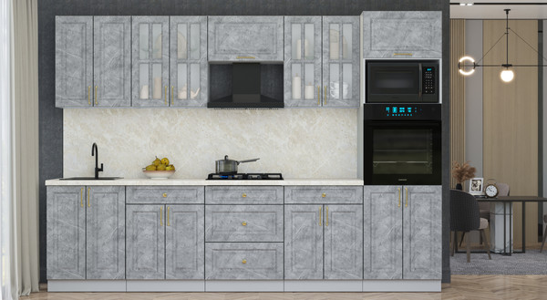 Изображение товара Кухонный гарнитур Интерлиния Мила Шато 3.0В (керамика/керамика/опал светлый)