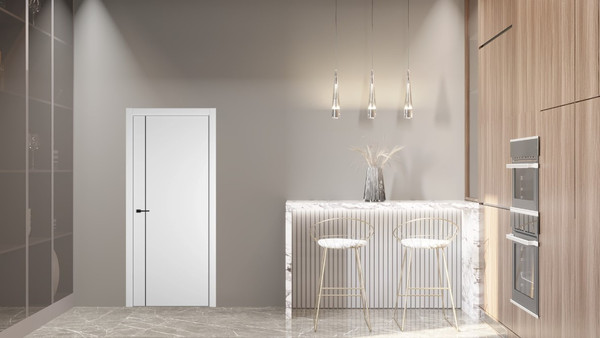 Изображение товара Дверь межкомнатная Emalex Basic 1 V 60x200 (Ice/ABS Black)