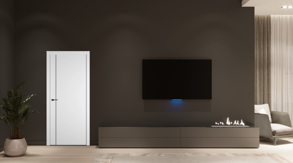 Изображение товара Дверь межкомнатная Emalex Basic 1 V 70x200 (Ice/ABS Black)