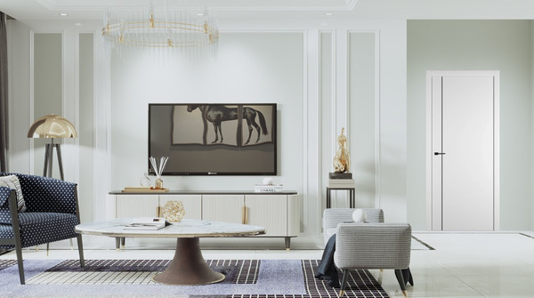 Изображение товара Дверь межкомнатная Emalex Basic 1 V 70x200 (Ice/ABS Black)