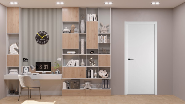 Изображение товара Дверь межкомнатная Emalex Basic Z 60x200 (Ice/ABS Black)