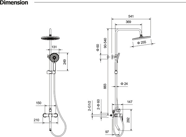 Изображение товара Душевая система со смесителем Aquatek Lugano AQ2740CR