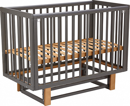 Изображение товара Детская кроватка Polini Kids Simple 341 с маятником / 0003167-27 (графит/дуб крафт золотой)