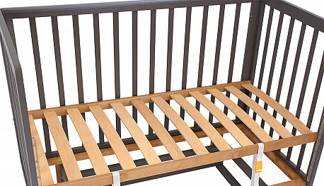 Изображение товара Детская кроватка Polini Kids Simple 341 с маятником / 0003167-27 (графит/дуб крафт золотой)
