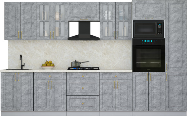 Изображение товара Кухонный гарнитур Интерлиния Мила Шато 3.4В (керамика/керамика/опал светлый)