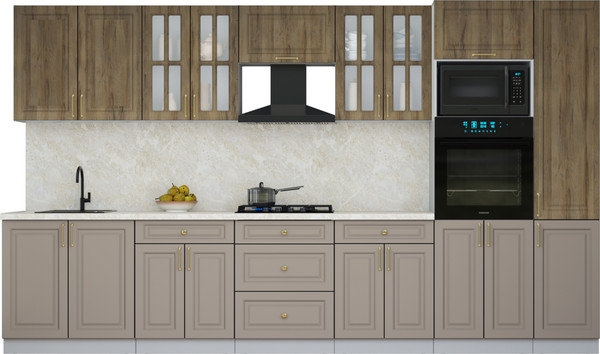 Изображение товара Кухонный гарнитур Интерлиния Мила Шато 3.6В (дуб вотан/луна/опал светлый)