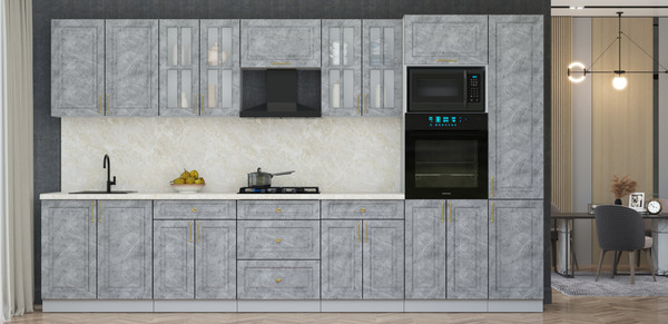 Изображение товара Кухонный гарнитур Интерлиния Мила Шато 3.6В (керамика/керамика/опал светлый)